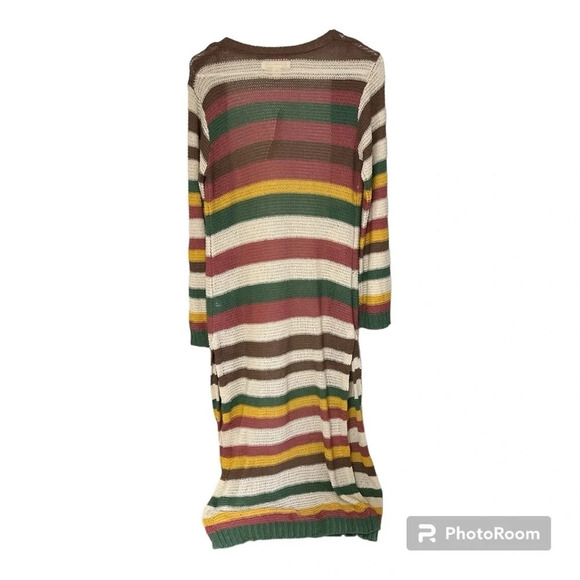 band of gypsies striped crocheted duster size small boho chic - Picture 8 of 11